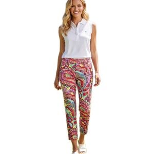 New Lilly Pulitzer Luxury Capri Pants Womens 2 Feelin Groovy Floral‎ Paisley